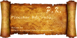 Pinczker Károly névjegykártya